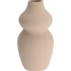 Sand beige matte curved vase, 5,5"