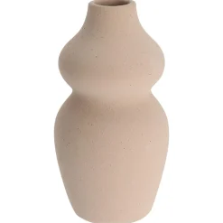 Sand beige matte curved vase, 5,5"