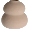 Sand beige matte round vase, 3,5"