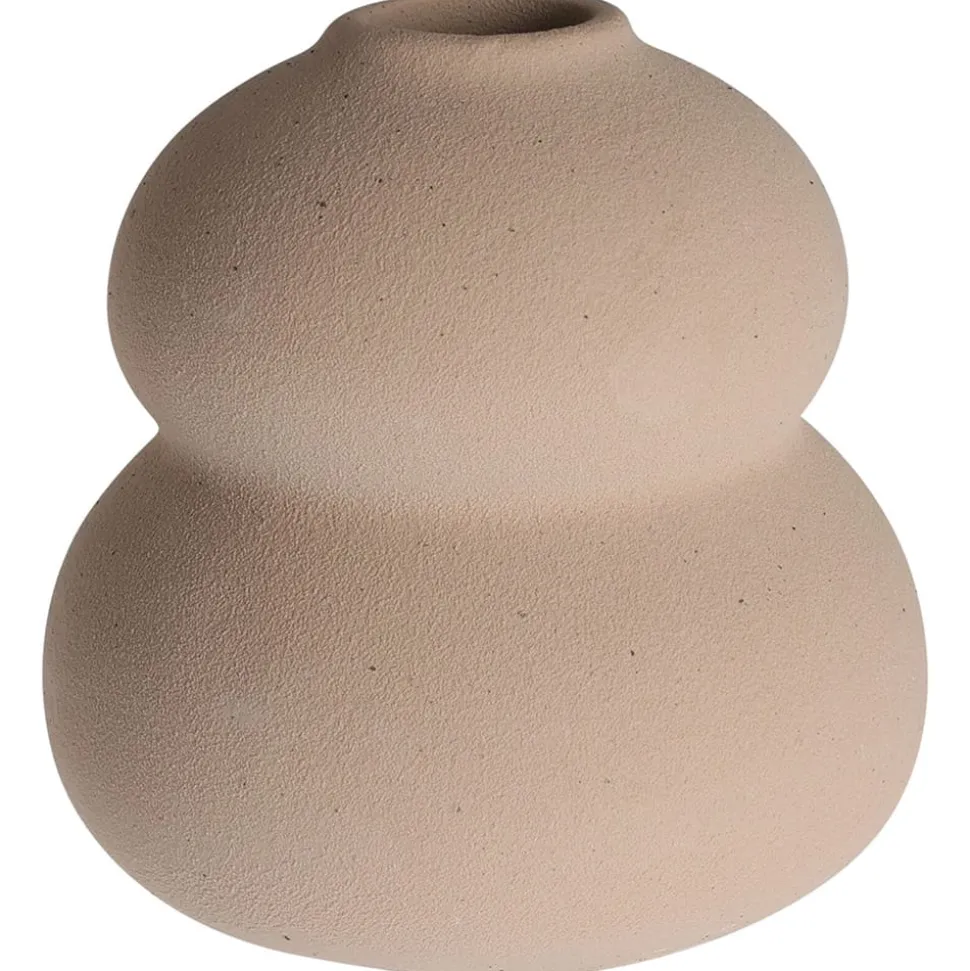 Sand beige matte round vase, 3,5"