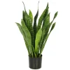 Sansevière trifasciata verte artificielle, 31″