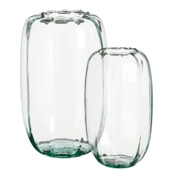 Scalloped edge glass flower vase