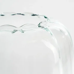 Scalloped edge glass flower vase