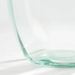Scalloped edge glass flower vase