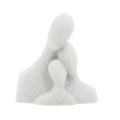 Sculpture blanche portrait de famille, 12 x 11″