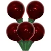 Set of 15 satin red G50 outdoor lights on green wire, 10′