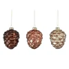 Shiny pinecone Christmas ornament, 4"