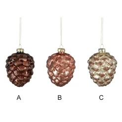 Shiny pinecone Christmas ornament, 4"