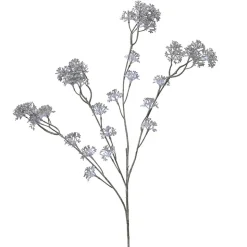 Shiny silver foliage Christmas stem, 29″