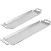 Silver aluminium tray with handles