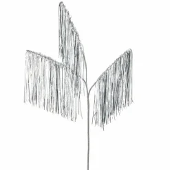 Silver Christmas tinsel hanging spray, 40"
