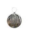 Silver flat disc glass ornament 3,5″