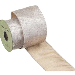 Silver metallic Christmas ribbon, 30′ x 4"