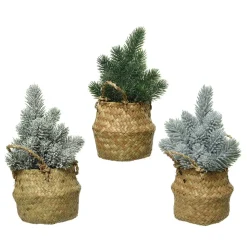 Small decorative Christmas tree in a basket, 9,5"