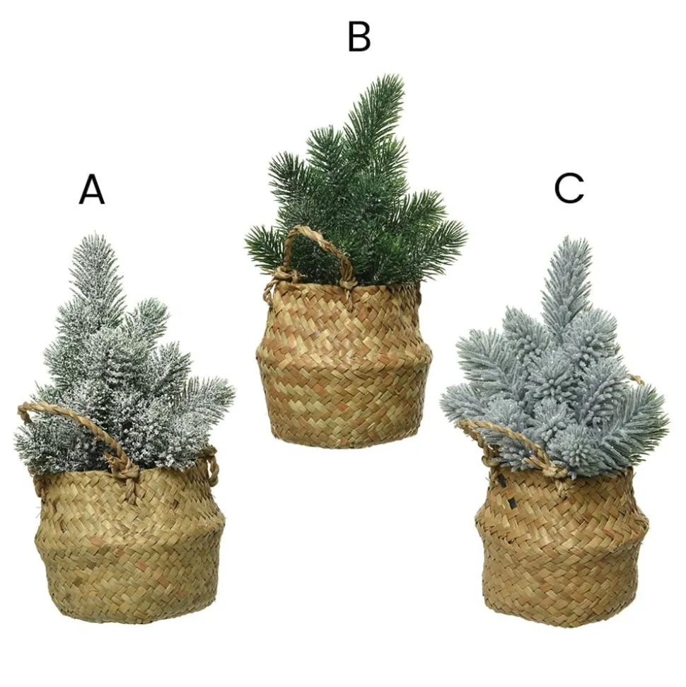 Small decorative Christmas tree in a basket, 9,5"