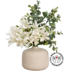 Small flower arrangement with eucalyptus