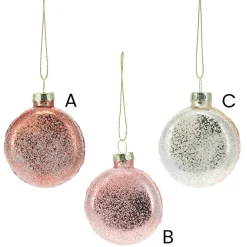 Small glittery Christmas ball macaroon ornament, 2,5"