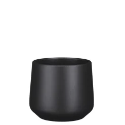 Small matte dark grey ceramic pot, 5,5 x 6"