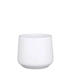 Small matte white ceramic pot, 5,5 x 6"