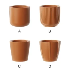 Small plastic flowerpot in terracotta color, 5 x 5"