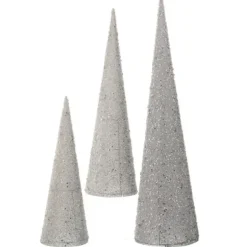 Small sequined silver Christmas tree, 30"