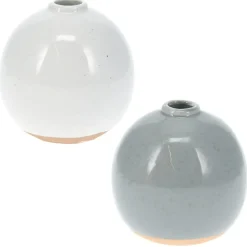 Small shiny dolomite round vase, 3,5"