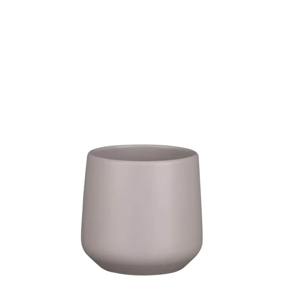 Small taupe ceramic planter