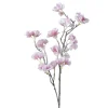 Snow-covered pink cherry blossom stem, 32,5"