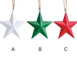Solid color star Christmas ornament, 3,5″