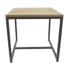 Square table, metal & wood, 19 x 19 x 18,5″