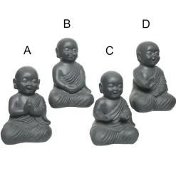 Statue bouddha extérieure grise, 14 x 9″