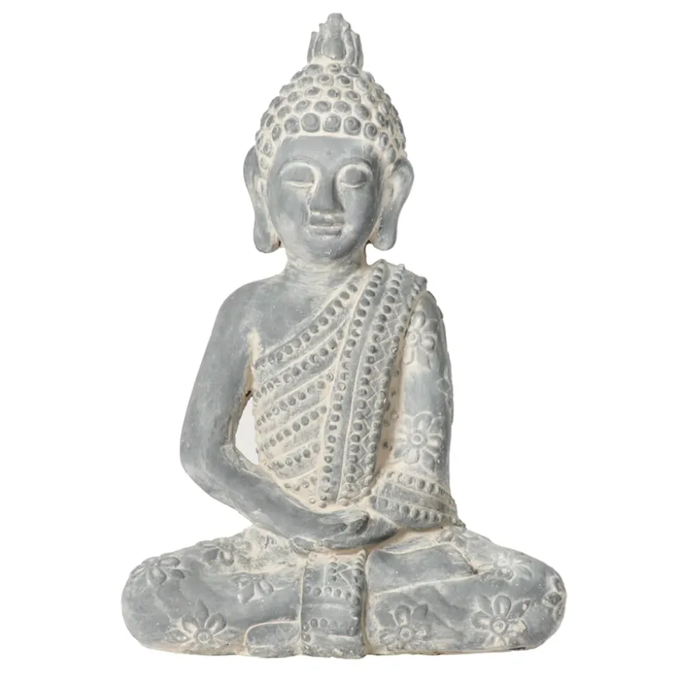 Statue bouddha méditatif en polyrésine, 20 x 14″