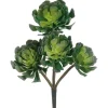 Stem of 4 artificial green echeverias, 12,5"