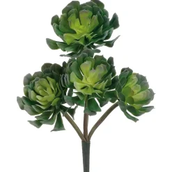 Stem of 4 artificial green echeverias, 12,5"