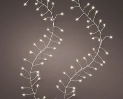 String lights with twinkle effect on silver wire, int./ext., warm white, 19,5′