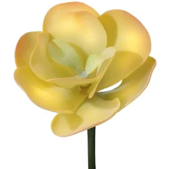 Succulente artificielle à larges feuilles jaunes, 10″