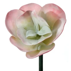 Succulente artificielle à larges feuilles roses, 10″