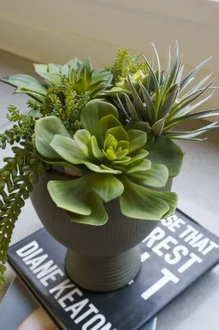 Succulente echeveria artificielle, 10,5″