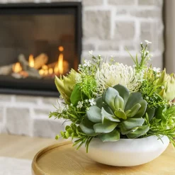 Succulente echeveria green prince artificielle, 7″