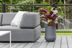 Tall textured black recycled polypropylene planter