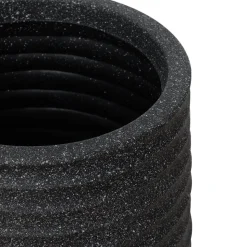 Tall textured black recycled polypropylene planter