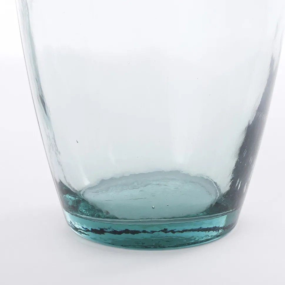 Tall transparent recycled glass vase