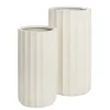 Tall white wavy fibercement planter