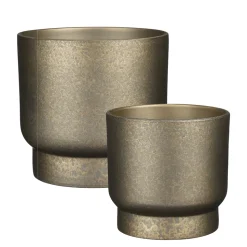 Terracotta gold plant pot