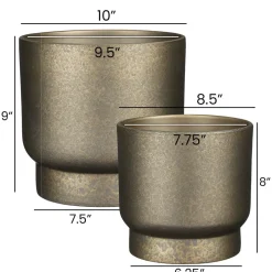 Terracotta gold plant pot