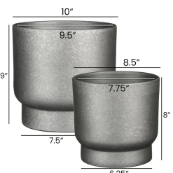 Terracotta silver plant pot