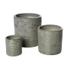 Textured khaki green ceramic planter