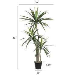 Three-trunk yucca artificial outdoor plant, 60