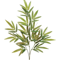 Tige de bambou vert et bourgogne artificiel, 28,5″