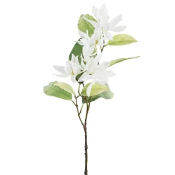 Tige de magnolia blanc artificiel en fleurs, 27,5″